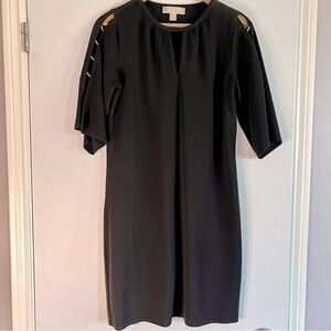 Michael Kors | Black Dress with Gold Bars along sleeves Size Small